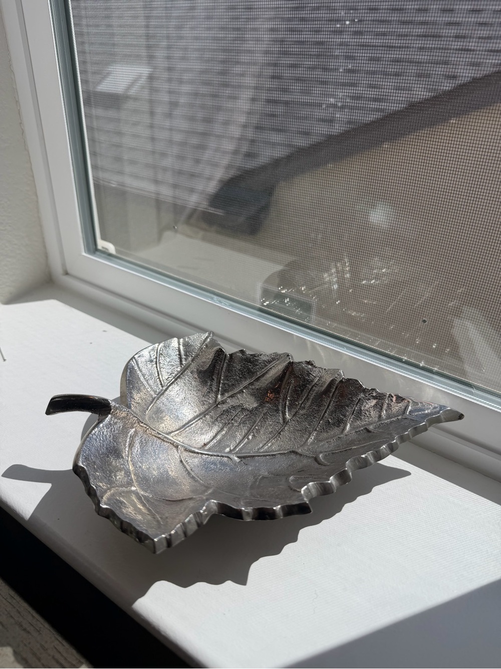 Silver small Leaf Decorative tray